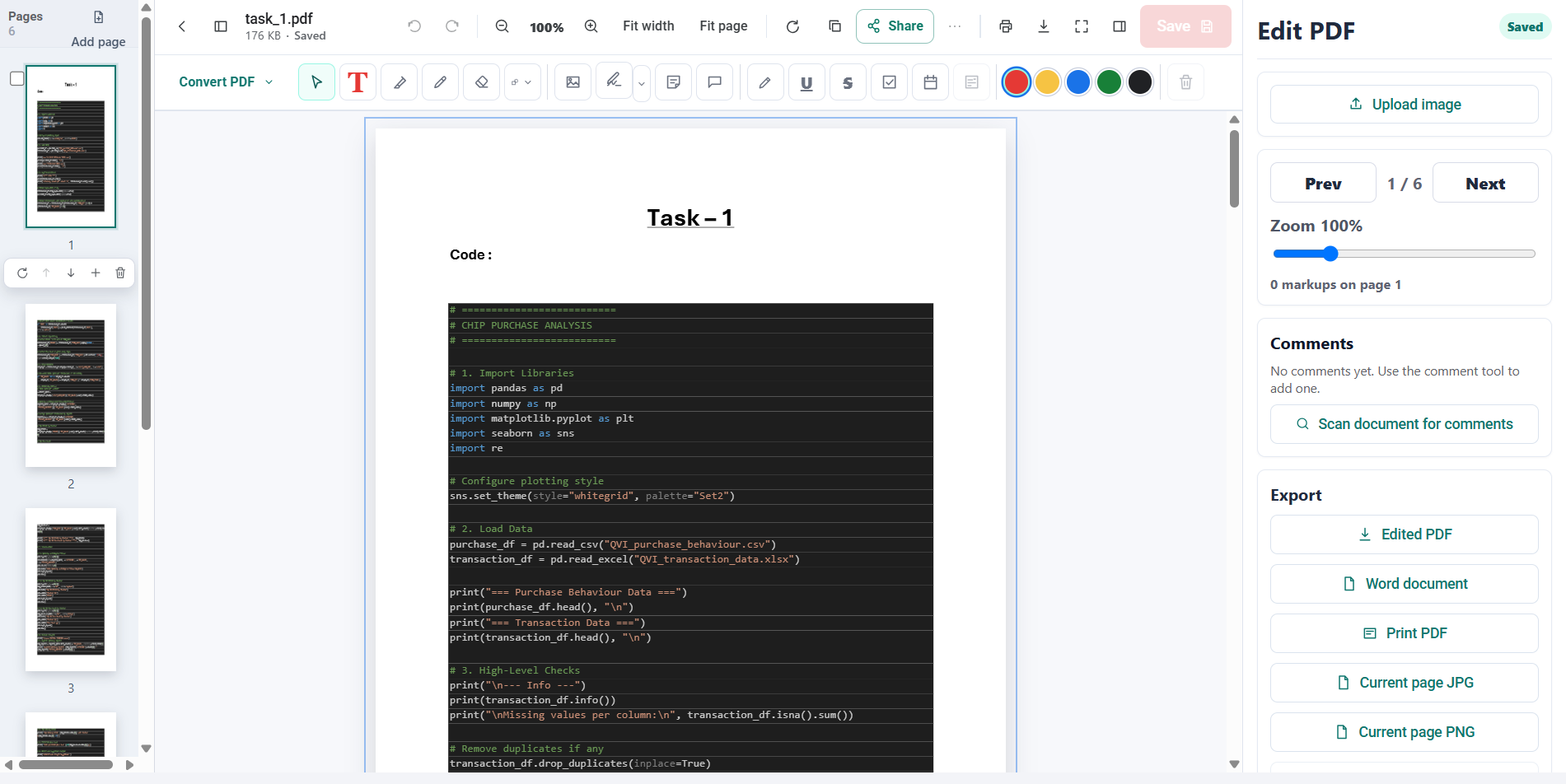 The NevTan Drive PDF editor with the page rail, toolbar, and document